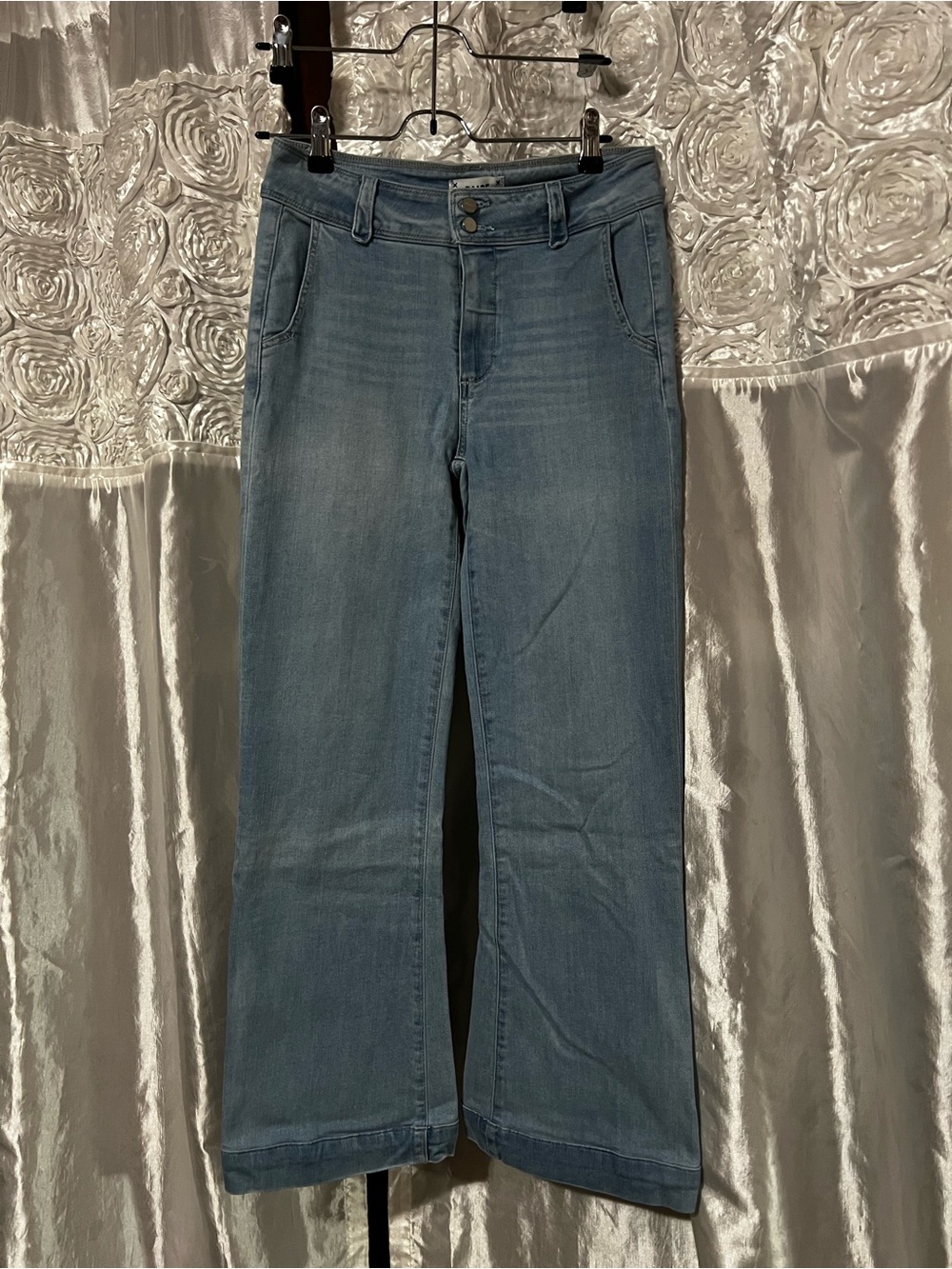 PAIGE Light Wash Wide Leg Jeans